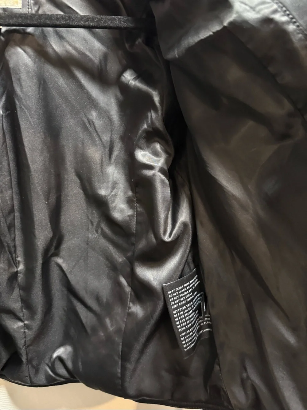 Michael Kors Black Faux Leather Moto Zip Jacket size Large